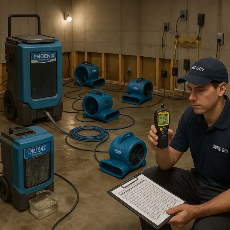 Structural Drying and Dehumidification process in Lower Lake, CA